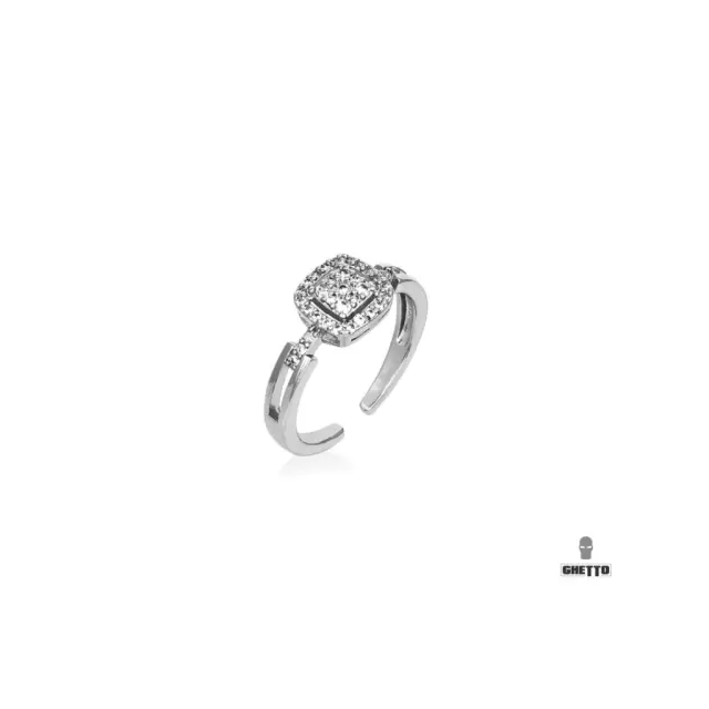 Ghetto Square ZC Ring Adjustable Silver