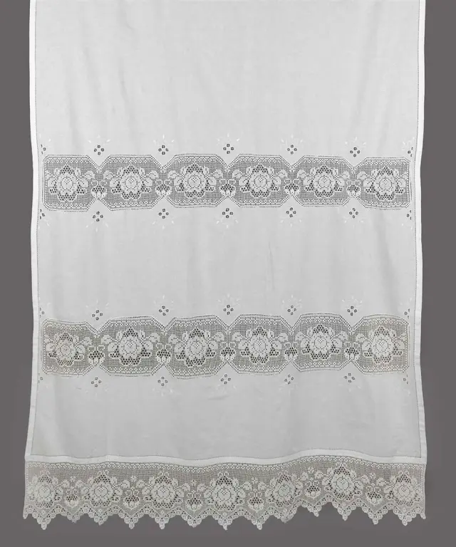 κουρτίνα 674 (40cm x 80cm) λευκό με τούνελ - -