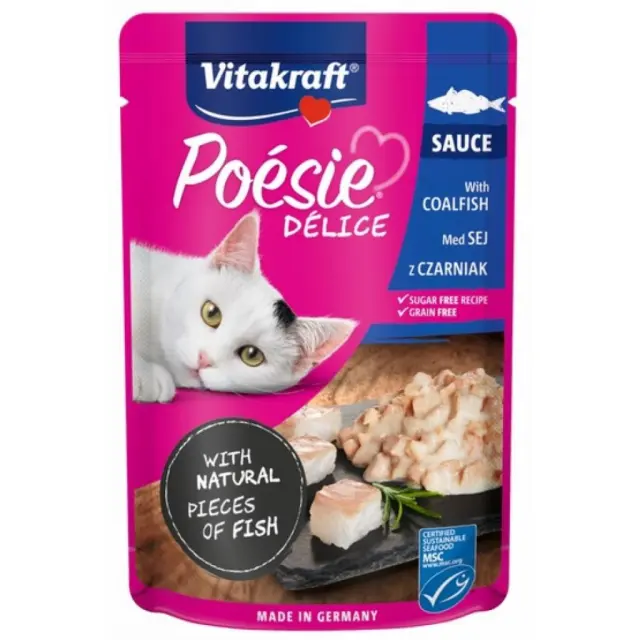 Vitakraft Poesie Delice Sauce Coalfish Φακελάκι 85gr Μονόχρωμο