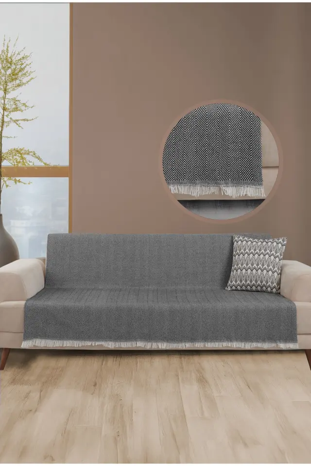 Stewehome Ριχτάρι καναπέ με φούντες από 100% βαμβάκι 180x215 cm 2