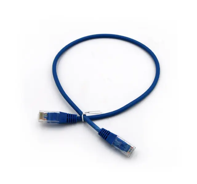 ΚΑΛΩΔΙΟ UTP Cat5e ΧΑΛΚΟΥ(CU) 4x2x7*0.16mm 0.5m PRO ΜΠΛΕ