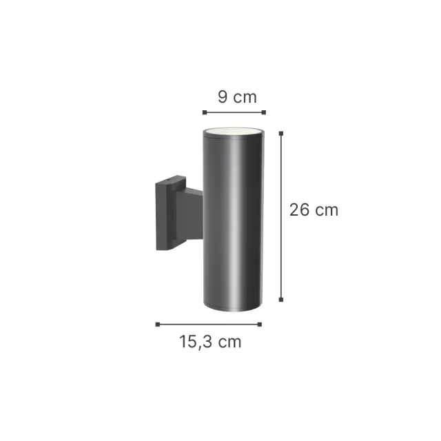 it-Lighting Winnipeg 2xΕ27 Outdoor Up-Down Wall Lamp White D:15.3cmx26cm (80203424) 2