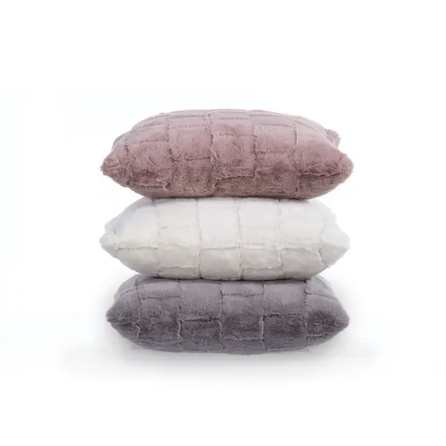Nef-Nef Homeware Διακοσμητικό Μαξιλάρι Rabbit Fur Barlow 45x45 Grey 2