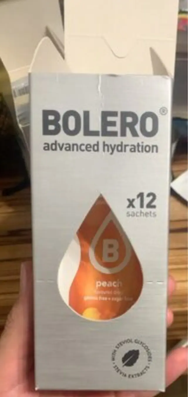BOLERO Ροδάκινο - Χυμός Σε Σκόνη για 1,5LT (Κουτί των 12) 9gr