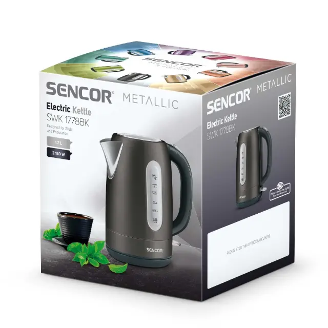 Βραστήρας Μεταλικός 1,7lt 2150W Sencor SWK 1778BK Μαύρο 2