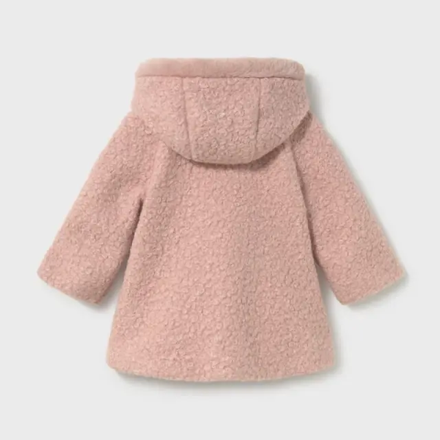 Baby 6 μηνών έως 4 ετών Παλτό fleece κουκούλα απαλό ροζ 3