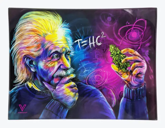 V-Syndicate Γυάλινος Rolling Tray Δίσκος - Einstein T-HC2 - Mini (16x12cm)