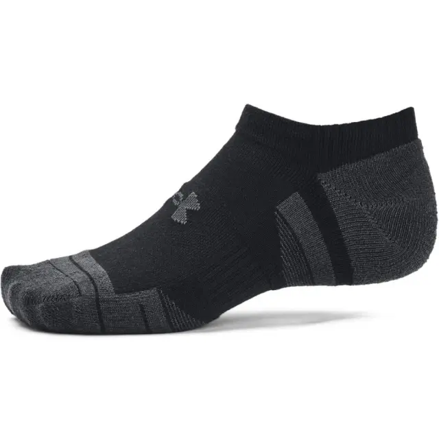 Under Armour Unisex Performance Tech 3 Pack No Show Socks Μαύρο 1379503-001 (Under Armour) - Large 2