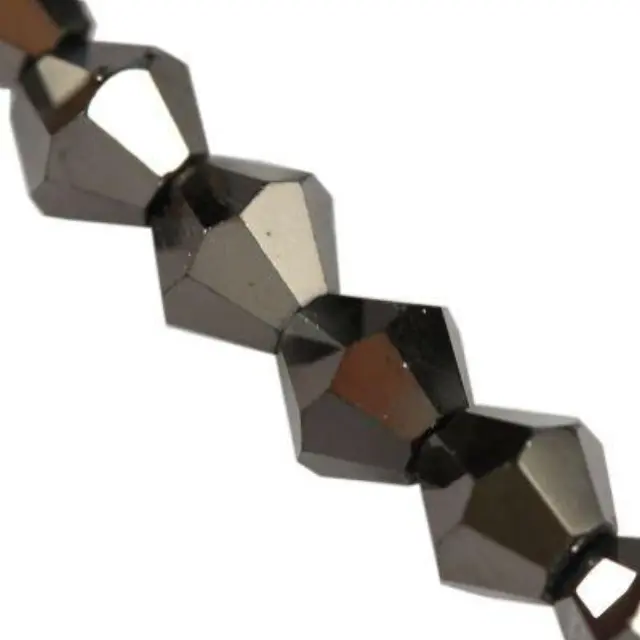 CrystaLine Χάντρα Γυάλινη Bicone 6mm - Gunmetal Coat ~95τεμ
