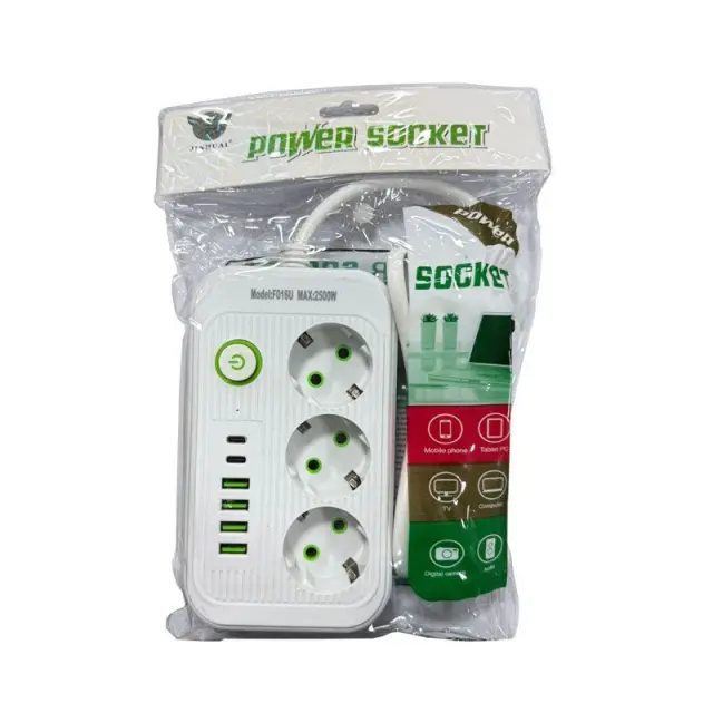 Πολύμπριζο 3 Θέσεων, 4USB και 2Type-C με διακόπτη - Power Socket 0207011 2