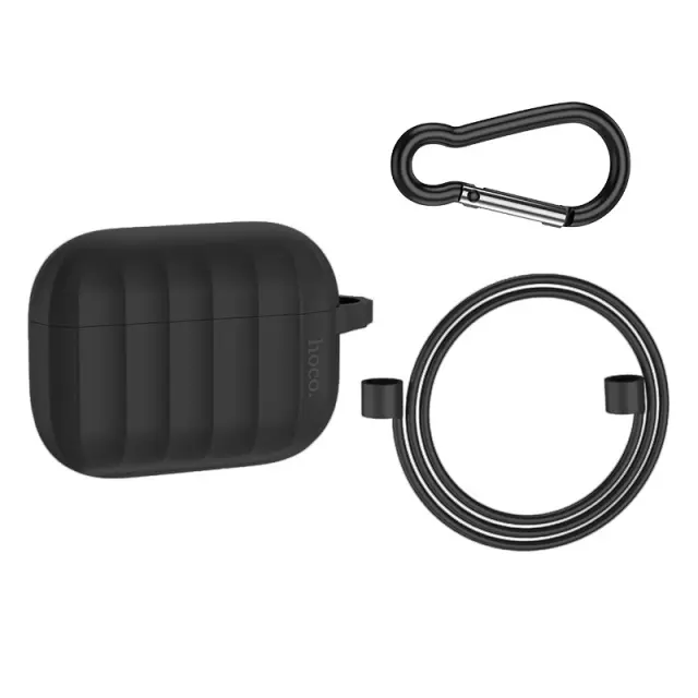 Θήκη Hoco WB22 Glory Series Silicone Protective Case Μαύρο για AirPods 2021 (3ης γενιάς) με Γάντζο 3