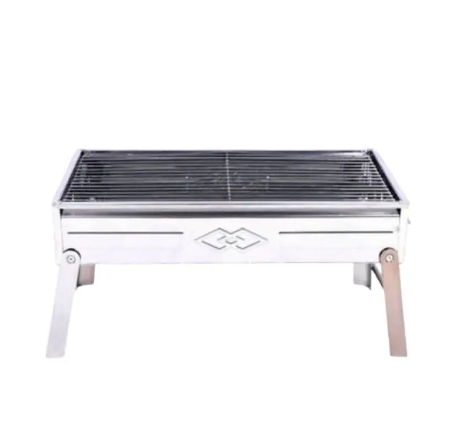KMT Style Φορητή Ψησταριά Κάρβουνου για BBQ 45x22.5εκ. Ασημί