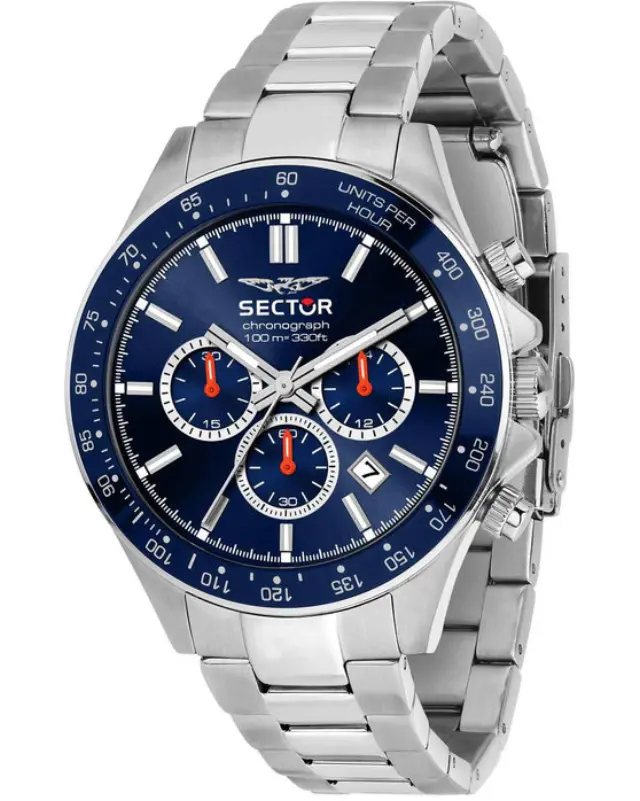 Sector 230 Chronograph Watch for Men Silver Metallic Bracelet R3273661037