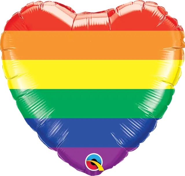 Μπαλόνι Φοιλ Καρδιά 18 Rainbow Stripes