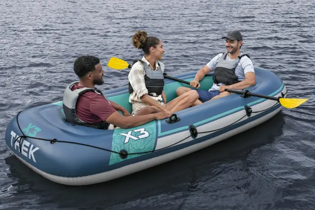Bestway Hydro Force Trek X3 Φουσκωτή Βάρκα 3 Ατόμων Μπλε με Κουπιά & Τρόμπα 294x137εκ. 2