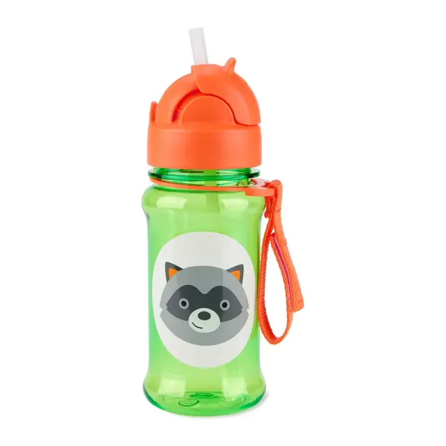 Skip Hop Zoo Tritan Παγούρι με Καλαμάκι 355ml Raccoon Green 2