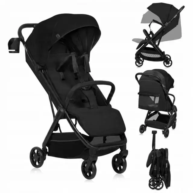 Lionelo Julie Air Καρότσι Ταξιδίου έως 22kg Black Onyx