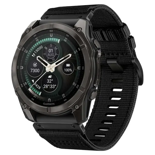 Tech-protect Nylon Classic Garmin Fenix 5 / 6 / 6 Pro / 7 / 8 / 8 Pro / E / 9 / 9 Pro (47 Mm) Black 2