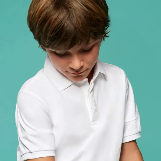 Junior 10 έως 18 ετών Πόλο αντίθεση Better Cotton λευκό - 10Ε