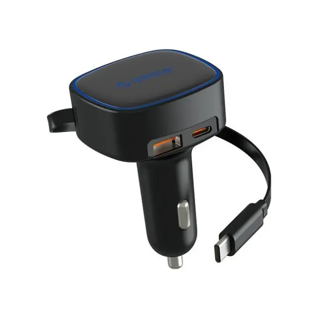 Orico Φορτιστής Αυτοκινήτου 66W with Built In USB-C Cable (FC-66-1A2C-BK-EP)