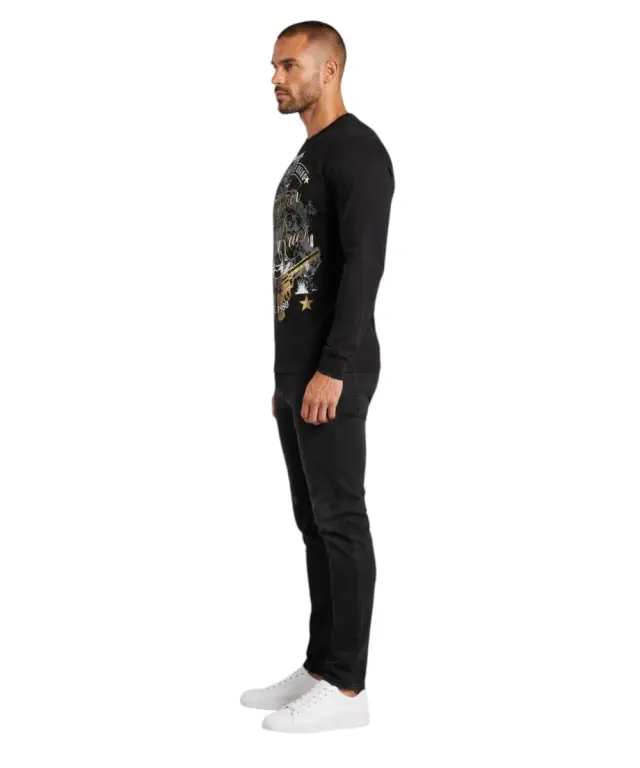 Boxeur Des Rues - Ανδρική Μακρυμάνικη Μπλούζα T-Shirt BXM2000261AY-BLACKG Μαύρο - XL 3
