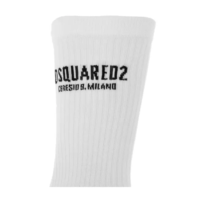 DSQUARED2 Ανδρικές Κάλτσες Cerecio Logo, Χρώμα Λευκό - 42-43 3
