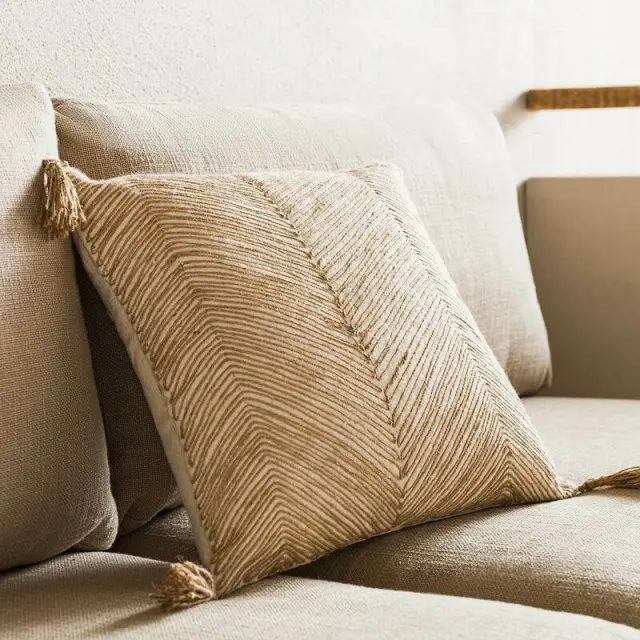 Μαξιλαροθήκη 43x43cm GOFIS HOME RATTAN ΦΥΣΙΚΟ JUTE 488