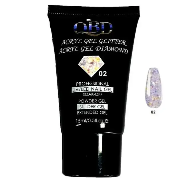 QBD Acrygel Uv/Led Diamond Glitter 15ml Diamond 02