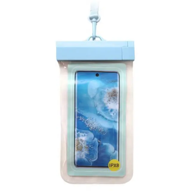 Waterproof Θήκη inos για Smartphones έως 6.9" Διάφανο-Γαλάζιο N64876