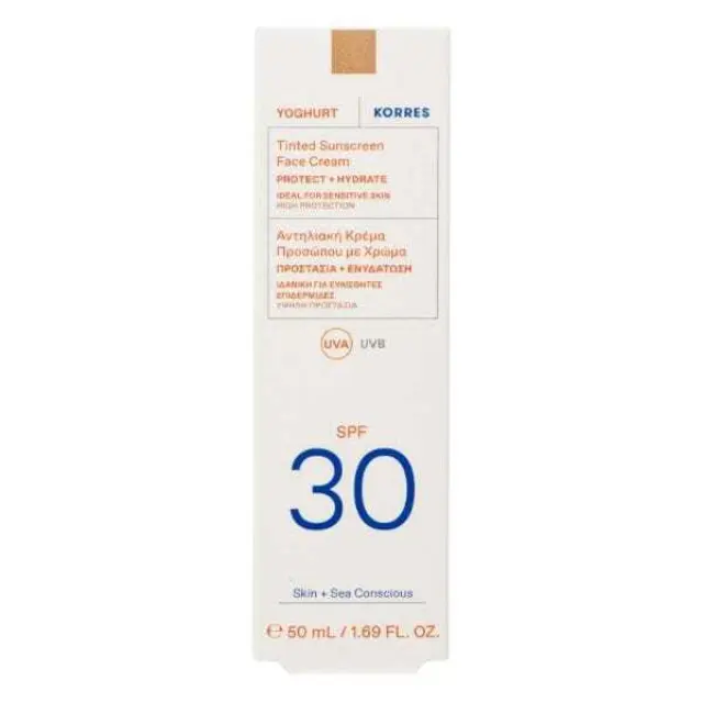 Korres | Yoghurt Tinted Sunscreen Αντηλιακή Κρέμα Προσώπου με Χρώμα SPF30 | 50ml