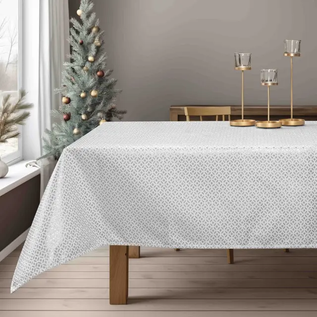 Beauty Home ΤΡΑΠΕΖΟΜΑΝΤΗΛΟ ΖΑΚΑΡ ΕΚΡΟΥ-ΑΣΗΜΙ 135 x 135 cm 2