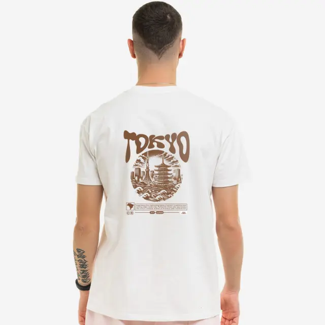 T-shirt Noshame® Λευκό με τύπωμα Tokyo - 122521 - XXL