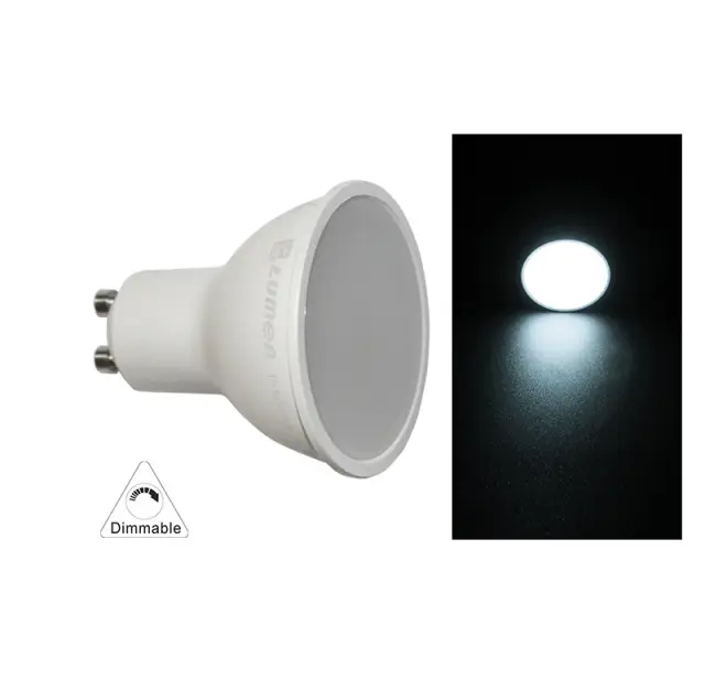 LED ΛΑΜΠΑ GU10 5W 230V 105° ΝΤΙΜΑΡΙΖΟΜΕΝΗ ΨΥΧΡΟ 6200Κ