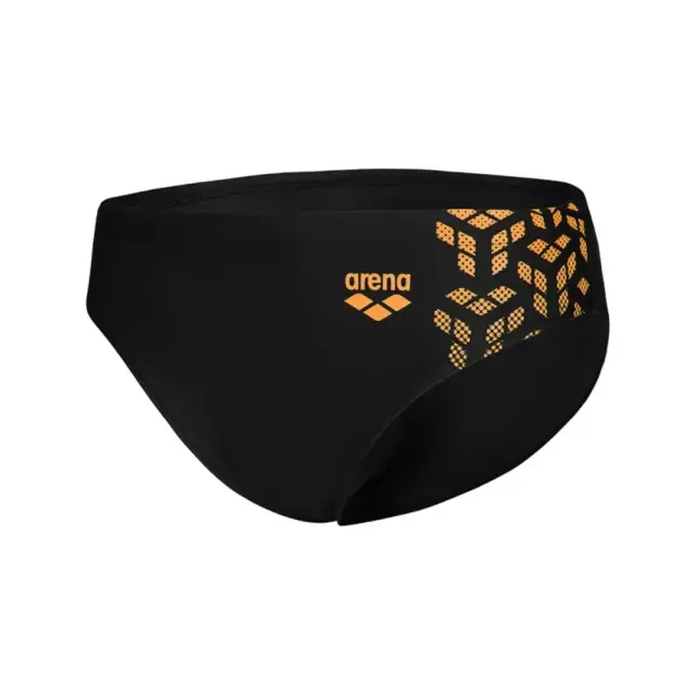 Arena Boy's Kikko V Graphic Swim Briefs Slip Μαύρο - Πορτοκαλί 006722-503 (Arena)