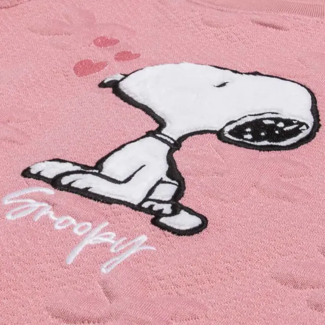 Φόρεμα Snoopy με ανάγλυφη υφή και κέντημα 2