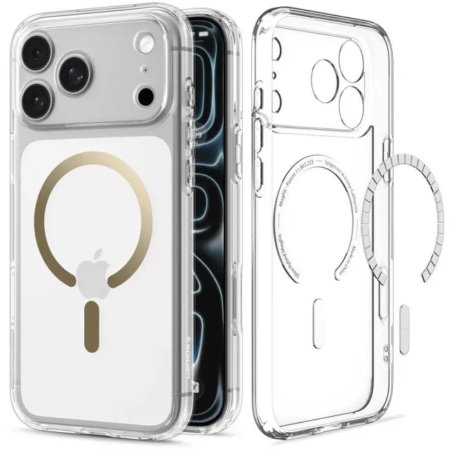 Spigen Ultra Hybrid MagSafe, clear gold - iPhone 18 Pro/17 Pro