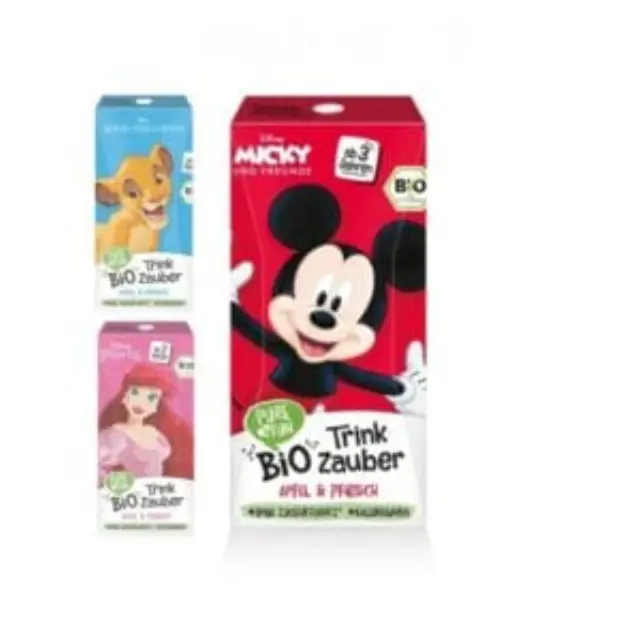 Βιολογικός Χυμός Disney Μήλο Ροδάκινο Χωρίς Ζάχαρη (+3 ετών) 200ml - Pure & Fun