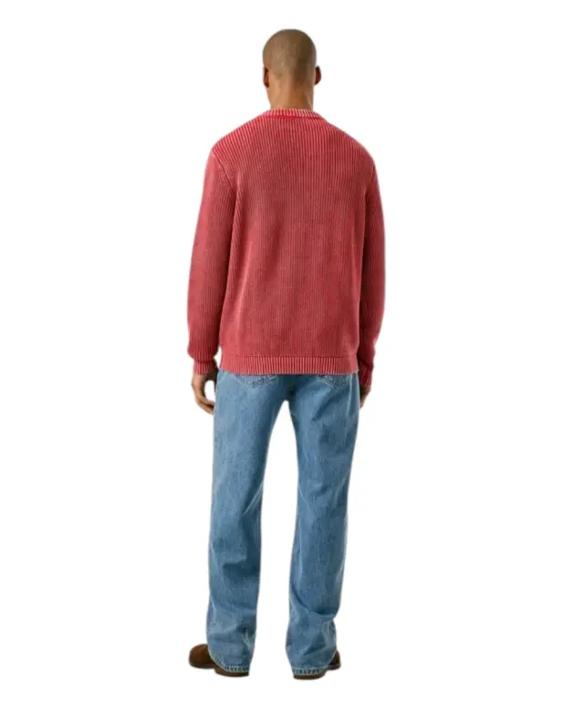 Pepe Jeans - Ανδρικό Πουλόβερ Βαμβακερό Neck Jumper PM7000022-285 Κόκκινο 3