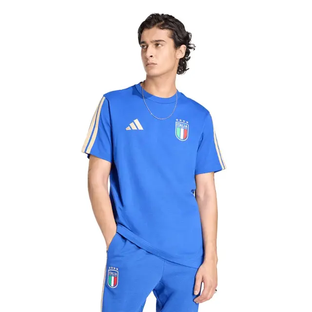 adidas Performance Men's Federazione Italiana Giuoco Calcio DNA Tee Μπλε JZ2064 (adidas Performance)