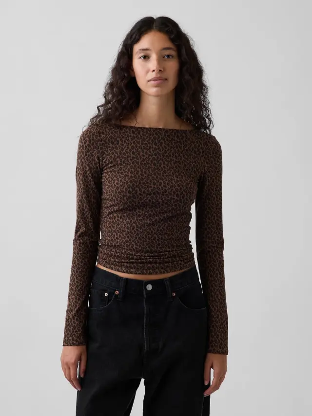 Γυναικεία Μπλούζα CloseKnit Leopard brown print