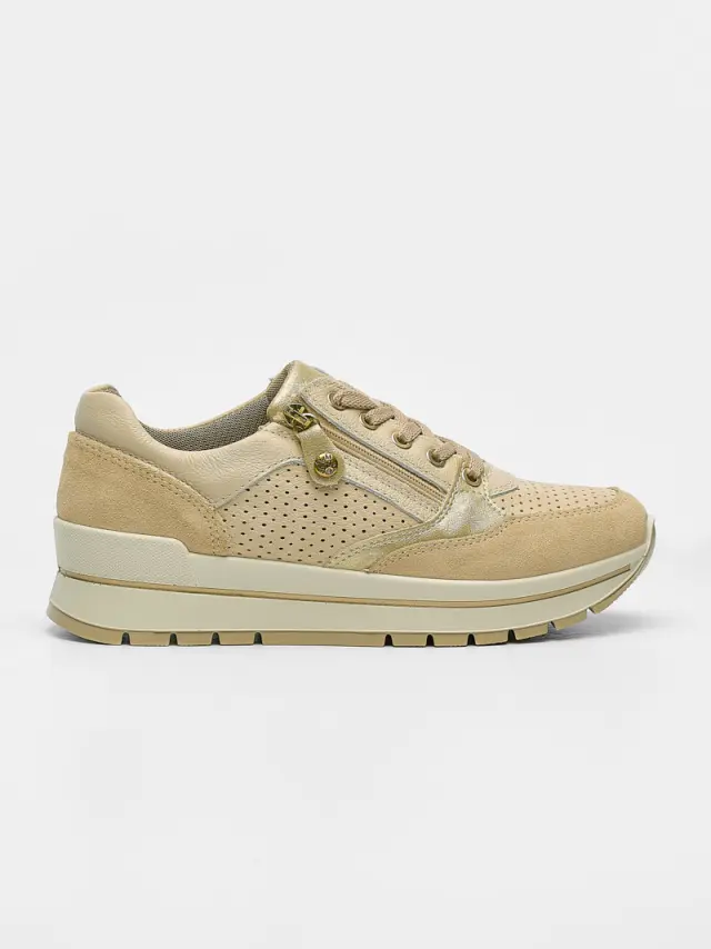 Imac Sneakers Γυναικείο δέρμα/δέρμα Nubuck Μπεζ IMA/107130 AVORIO 3