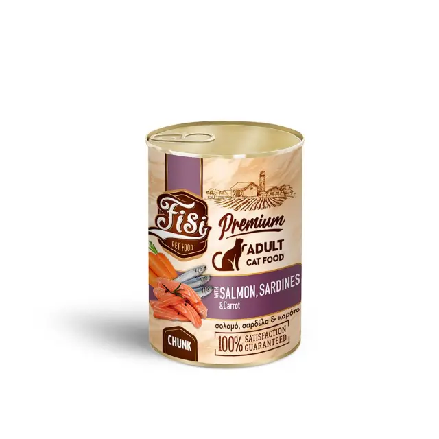 Fisi Cat Adult Σολομός με Σαρδέλα & Καρότο σε Σάλτσα 400gr