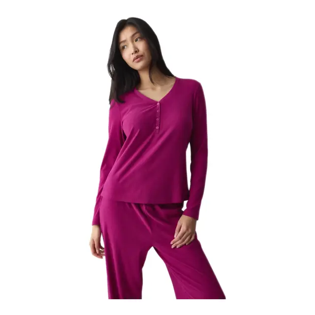 Triumph Γυναικεία Μπλούζα Πυτζάμας Mix & Match LSL Soft, Χρώμα Magenta - S