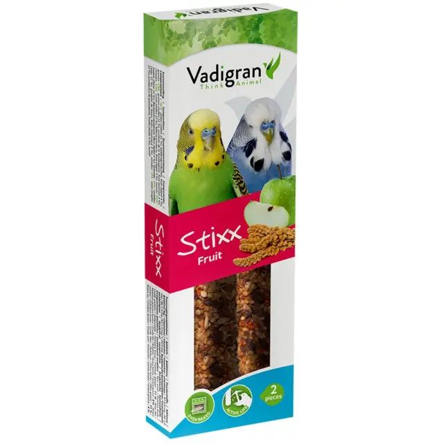 Vadigran Stixx Budgies Fruit Στικς για Παπαγαλάκια με Φρούτα 2τμχ 100gr