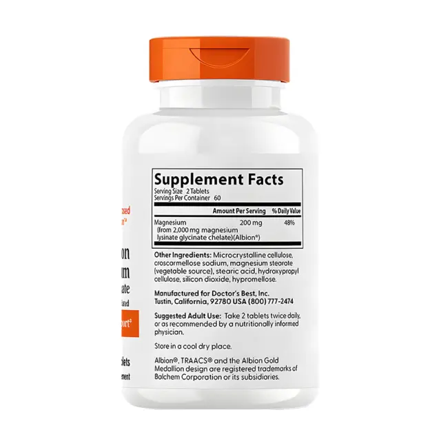 Doctor's Best High Absorption Magnesium 100 mg 120 Tablets 2