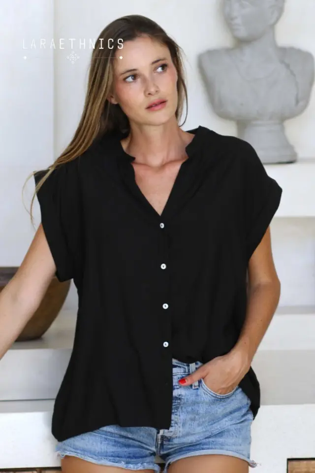 LARA ETHNICS "CLARENCE" TOP (CLARENCE-BLACK) 3