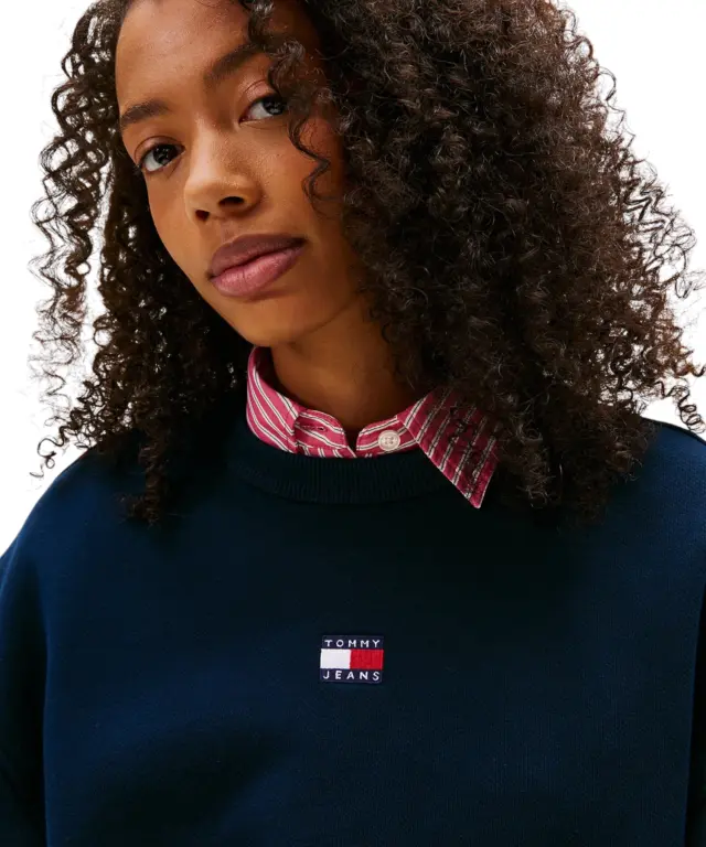 Tommy Hilfiger - Γυναικείο Φούτερ Badge crew ext Regular Fit DW0DW23297-C1G Μπλε Σκούρο 2