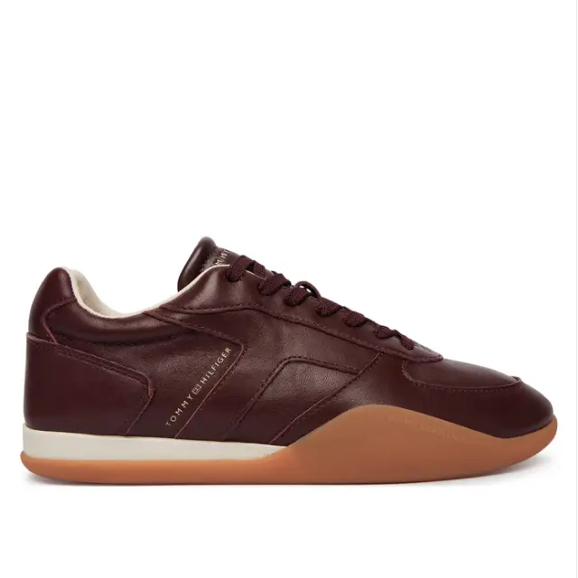 Γυναικεία Δερμάτινα Sneakers Tommy Hilfiger FW0FW09485-XUT Μπορντό Μπορντό - 36