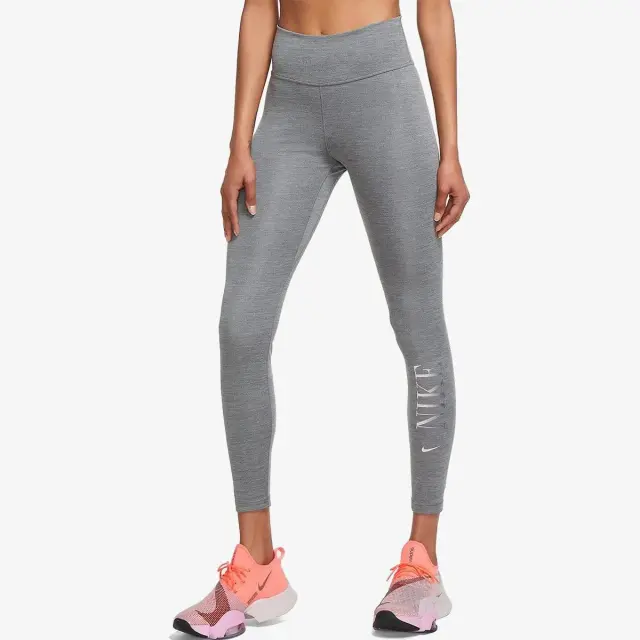 Nike Dri-Fit One Mid-Rise 7/8 Graphic Training Γυναικείο Cropped Κολάν DD4555-068 Γκρι - M