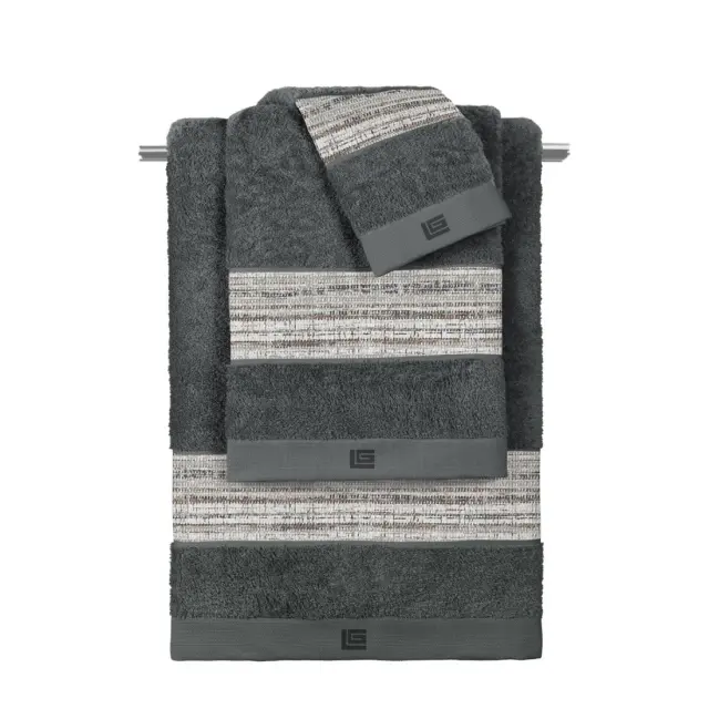 Σετ Πετσέτες 3 Τεμαχίων Guy Laroche Mousse Smoke-Anthracite 30x50,50x90,70x140